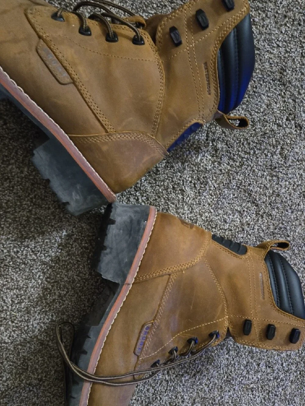 Mens Brunt Steel Toe Brown Lace-Up Work Boots
